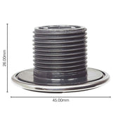 Fixed Jet Extra Small 1 Inch with Body for Bellagio Tubs: Bari, Venezia, Arum C - 3 Brow design, Grey/Silver (11.B1.0235)